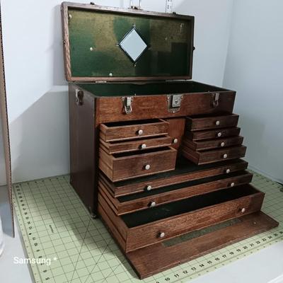 Antique H. Gerstner & Sons Wooden Tool Chest