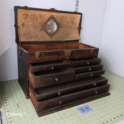 Antique Oak Machinist Tool Box - Bid On Estates Auction Services