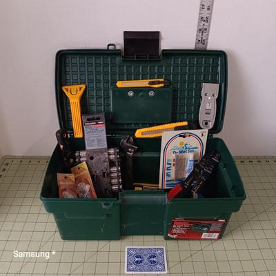Green Tool Box with Tool Assortment