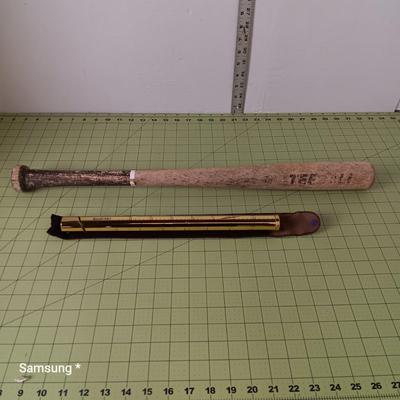 Wooden Baseball Bat and Coin Tube