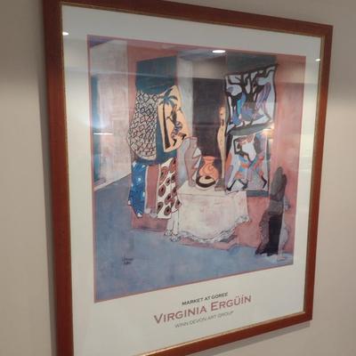 Large Framed Art Print 'Market at Goree' by Virginia Erguin