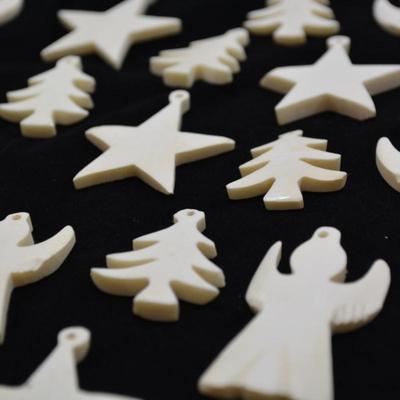 Lot of Handcrafted Bone Christmas Ornaments