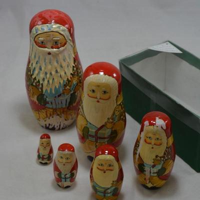 Santa Claus Set of 6 Russian Nesting Dolls - AS IS