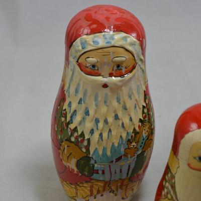 Santa Claus Set of 6 Russian Nesting Dolls - AS IS