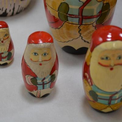 Santa Claus Set of 6 Russian Nesting Dolls - AS IS