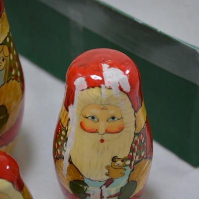 Santa Claus Set of 6 Russian Nesting Dolls - AS IS