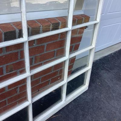 12 panel vintage wooden window 46"H 40"W