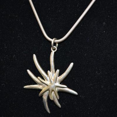 925 Sterling Cable Chain w/ 925 Star Pendant 16" 12.7g