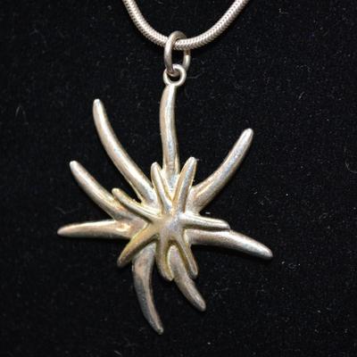 925 Sterling Cable Chain w/ 925 Star Pendant 16" 12.7g