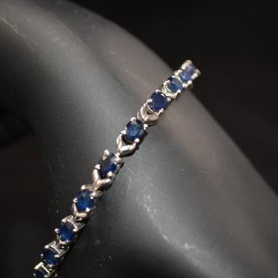 925 Sterling Tennis Bracelet w/ Topaz 7" 12.4g