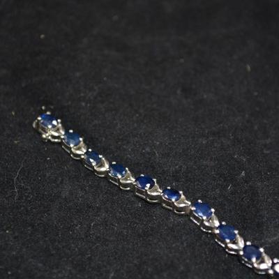 925 Sterling Tennis Bracelet w/ Topaz 7" 12.4g