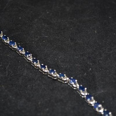 925 Sterling Tennis Bracelet w/ Topaz 7" 12.4g