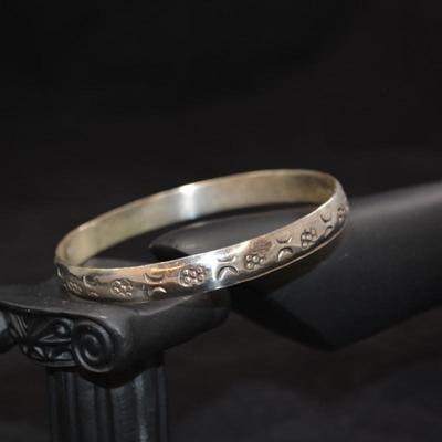 Sterling Bangle Bracelet 9" 26.5g