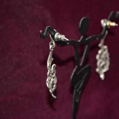 925 Sterling & Marcasite Drop Earrings 4.9g