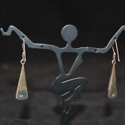 925 Sterling & Mother of Pearl Drop Earrings 3.2g