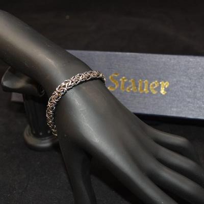 Stauer 925 Sterling Byzantine Bracelet 8" 10g