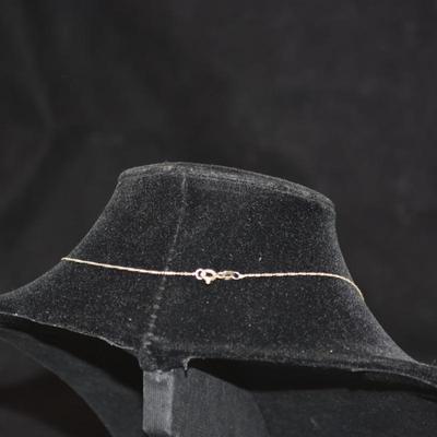 925 Sterling Chain & Heart Pendant w/ Garnet 18.5" 3.2g