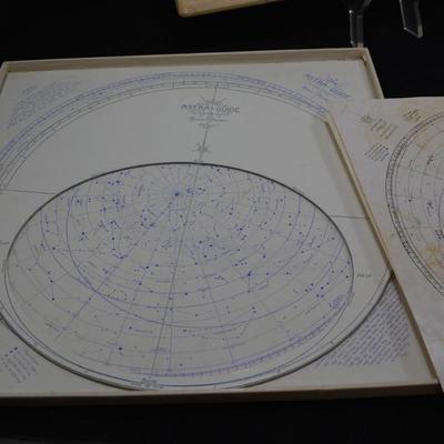 Vintage Astra-Guide Star Constellation Chart by M.T. Brackbill - AS IS