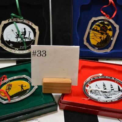 Lot of 4 Local Jerry "The Razor Man" Payne Christmas Ornaments with Boxes