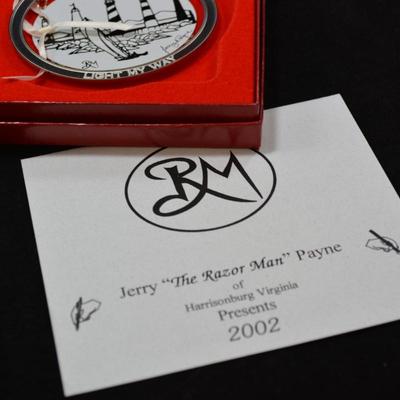 Lot of 4 Local Jerry "The Razor Man" Payne Christmas Ornaments with Boxes