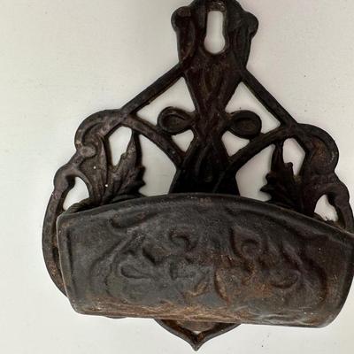 Antique Cast Iron Match Stick Holder