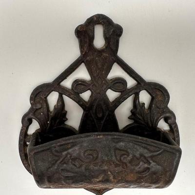 Antique Cast Iron Match Stick Holder