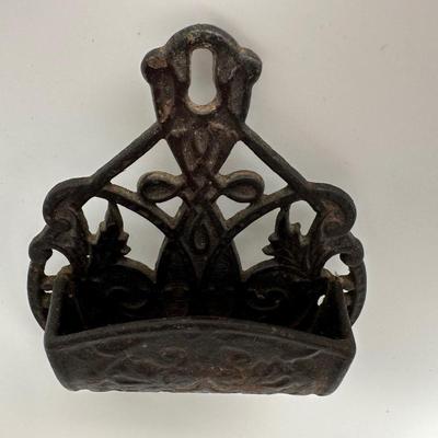 Antique Cast Iron Match Stick Holder