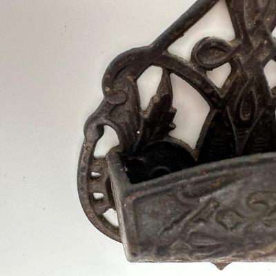 Antique Cast Iron Match Stick Holder