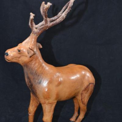 Vintage Leather Wrapped Reindeer