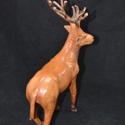 Vintage Leather Wrapped Reindeer