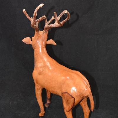 Vintage Leather Wrapped Reindeer