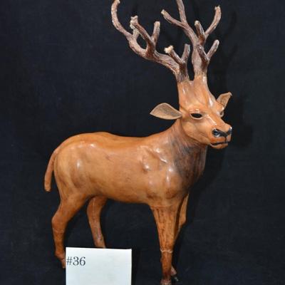 Vintage Leather Wrapped Reindeer