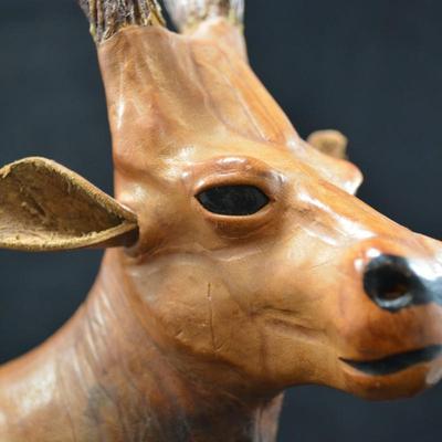 Vintage Leather Wrapped Reindeer