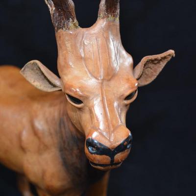 Vintage Leather Wrapped Reindeer