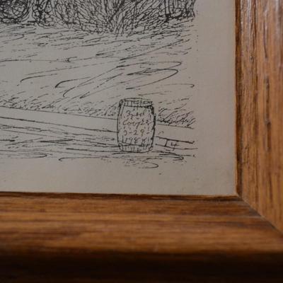 Print of Pencil Sketch Muhlenberg Lutheran Church, Harrisonburg VA 1988 13"X11"