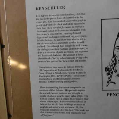 Set of 2 Ken Schuler Snowman Prints 180/600 83/600 Framed & Matted