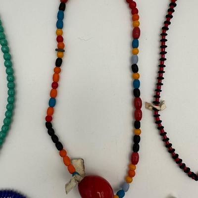 Ten (10) Vintage Mardi Gras Beads. Made in Czechoslovakia.