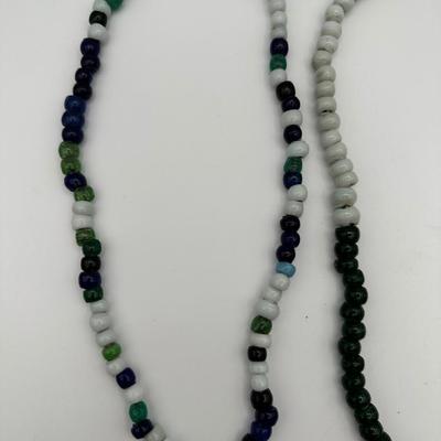 Ten (10) Vintage Mardi Gras Beads. Made in Czechoslovakia.