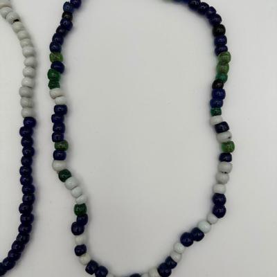 Ten (10) Vintage Mardi Gras Beads. Made in Czechoslovakia.