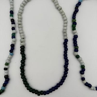 Ten (10) Vintage Mardi Gras Beads. Made in Czechoslovakia.