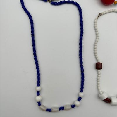 Ten (10) Vintage Mardi Gras Beads. Made in Czechoslovakia.