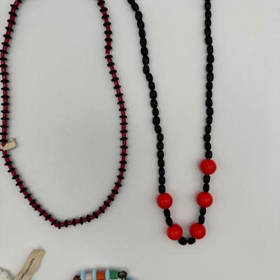 Ten (10) Vintage Mardi Gras Beads. Made in Czechoslovakia.