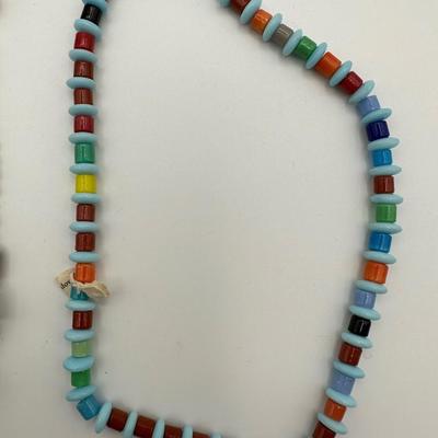 Ten (10) Vintage Mardi Gras Beads. Made in Czechoslovakia.