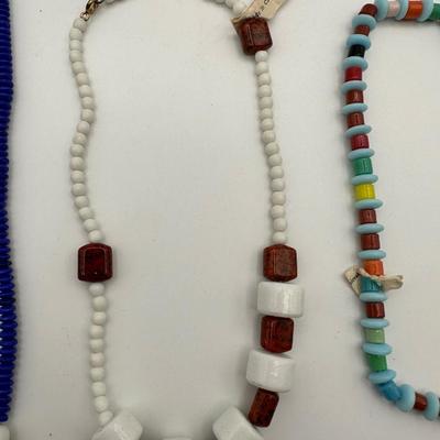 Ten (10) Vintage Mardi Gras Beads. Made in Czechoslovakia.