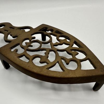 Vintage Flat Iron & Footed Cast Iron Trivet