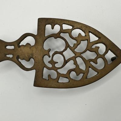 Vintage Flat Iron & Footed Cast Iron Trivet