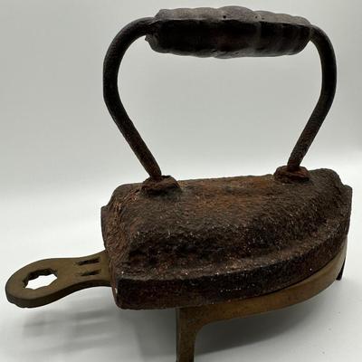 Vintage Flat Iron & Footed Cast Iron Trivet
