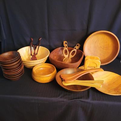 Wooden Bowls (includes signed), Salad Tongs and More (DR-DW)