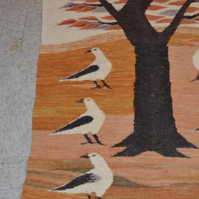 Vintage Wool Tree & Bird Rug 29