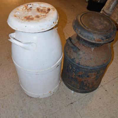 Lot of 2 Vintage/Antique Milk Cannisters 22"/25"